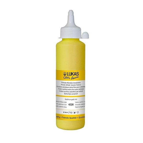 LUKAS CRYL LIQUID Acrylic Paint 250ml - Cadmium Yellow Light