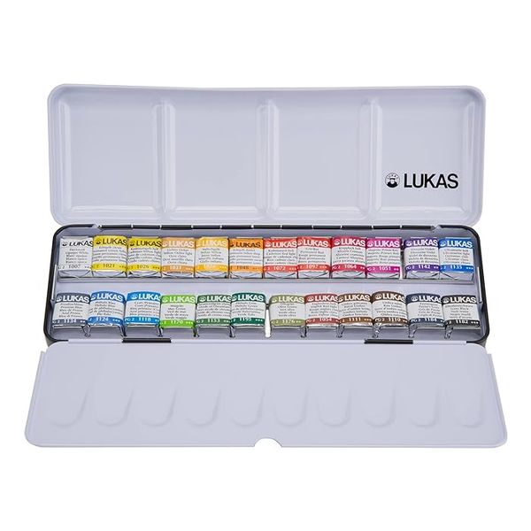 LUKAS Aquarell 1862 24 Whole Pans Metal Box Set