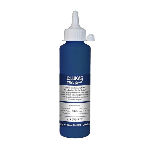 LUKAS CRYL LIQUID Acrylic Paint 250ml - Prussian Blue