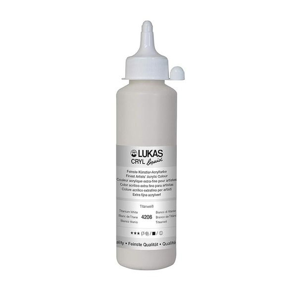 LUKAS CRYL LIQUID Acrylic Paint 250ml - Titanium White