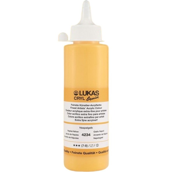 LUKAS CRYL LIQUID Acrylic Paint 250ml - Naples Yellow