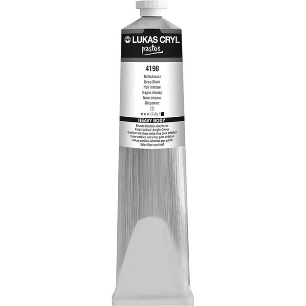 LUKAS CRYL PASTOS Acrylic Paint 200ml - Deep Black