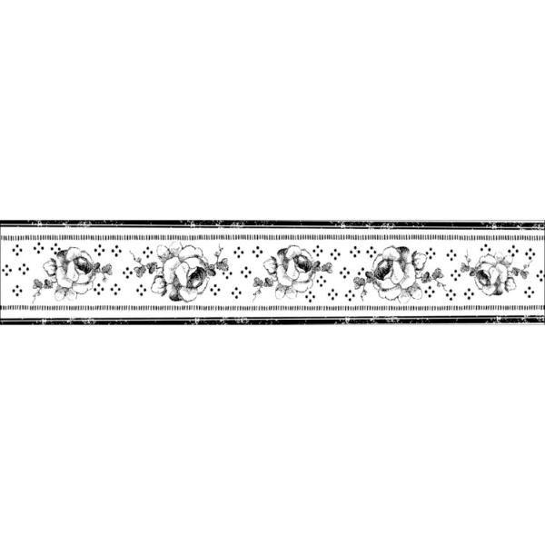 WTKCC28 HD Natural Rubber Stamp 4x18cm - Rose Border