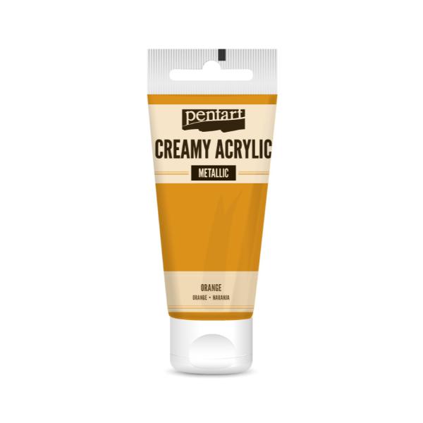 Pentart Creamy Acrylic Paint Metallic Orange - 60ml