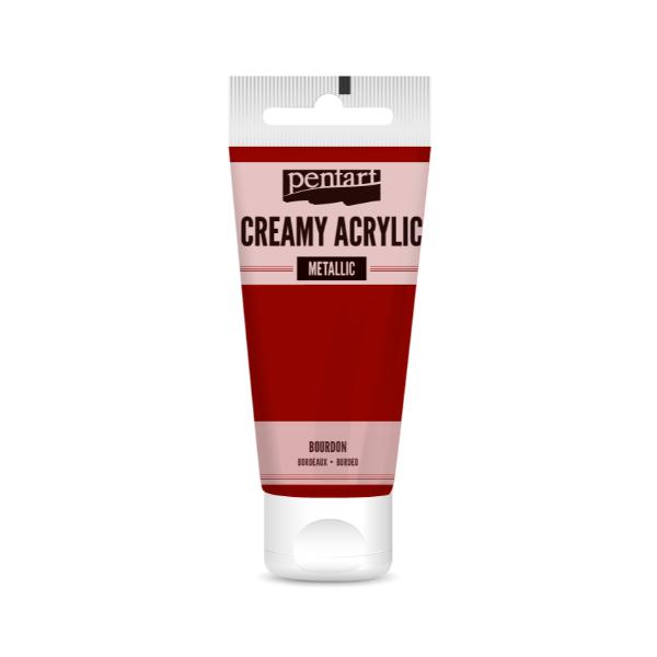 Pentart Creamy Acrylic Paint Metallic Bourdon - 60ml