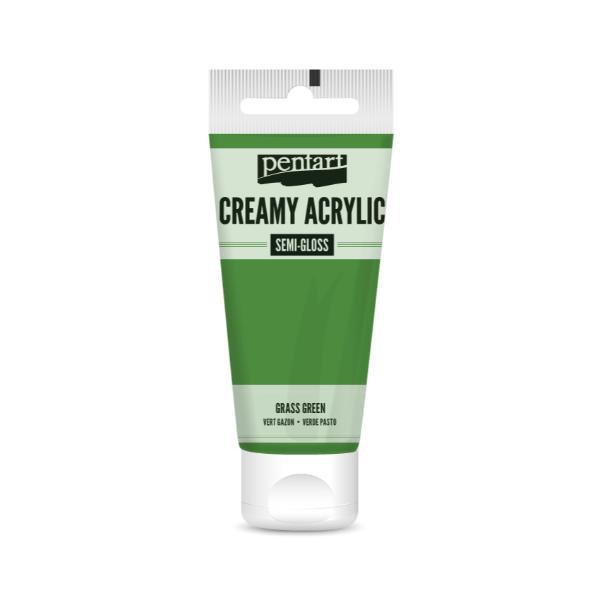 Pentart Creamy Acrylic Paint Semi-Gloss Grass Green - 60ml