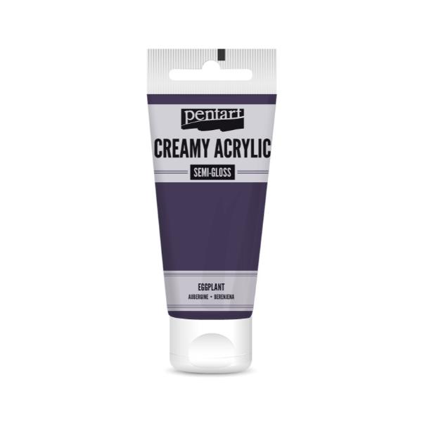 Pentart Creamy Acrylic Paint Semi-Gloss Eggplant - 60ml