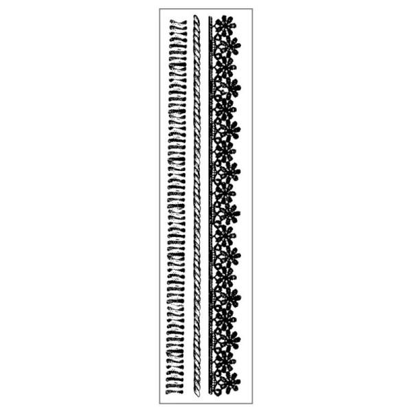 WTKCC139 HD Natural Rubber Stamp 4x18cm - Wires and Laces