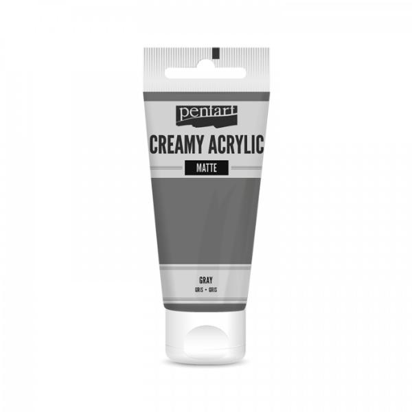 Pentart Creamy Acrylic Paint Matte Gray - 60ml