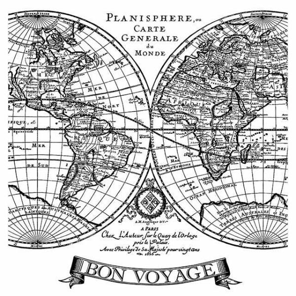 WTKCC154 HD Natural Rubber Stamp 10x10cm - Voyages Fantastiques