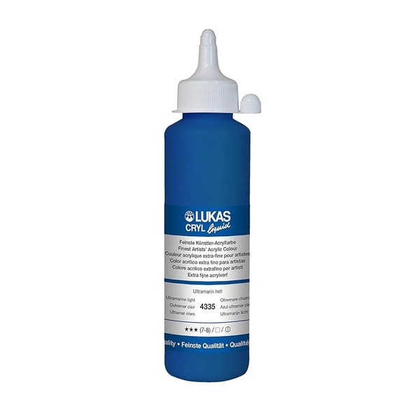 LUKAS CRYL LIQUID Acrylic Paint 250ml - Ultramarine Light