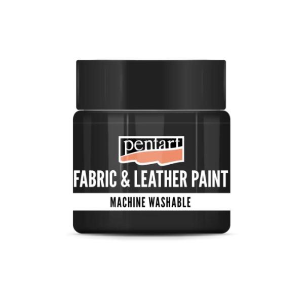 PENTART Machine Washable Fabric & Leather Paint Black 50ml