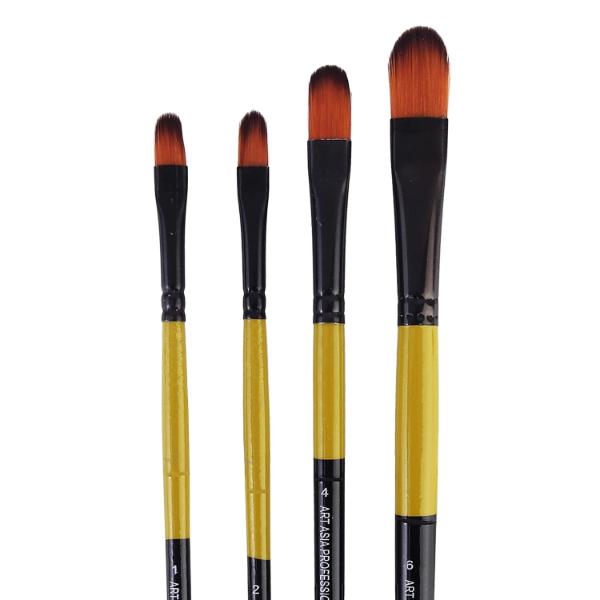 Arora Set of 4 Filbert Brushes - Synthetic Bristle