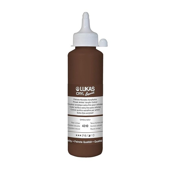 LUKAS CRYL LIQUID Acrylic Paint 250ml - Raw Umber