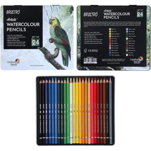 BRUSTRO Artists’ Watercolour Pencil Set of 24
