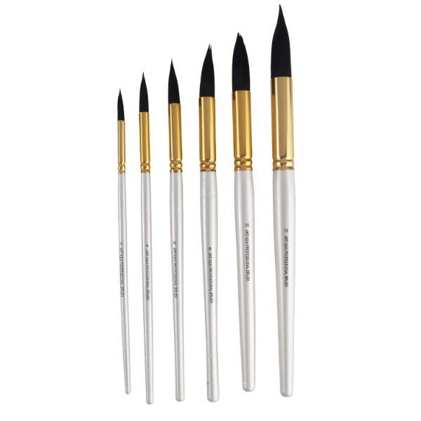 Art Asia Synthetic Hair Round Mop Brush Set - 6 Pieces