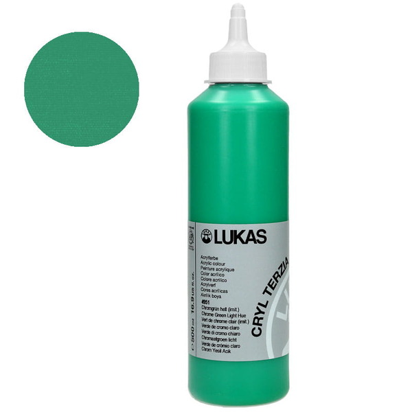 LUKAS CRYL TERZIA Acrylic Paint 500ml - Chrome Green Light Hue