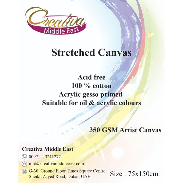 CREATIVA Stretched Canvas 75×150cm 350gsm 8oz 25×40mm