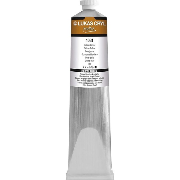 LUKAS CRYL PASTOS Acrylic Paint 200ml -Yellow Ochre
