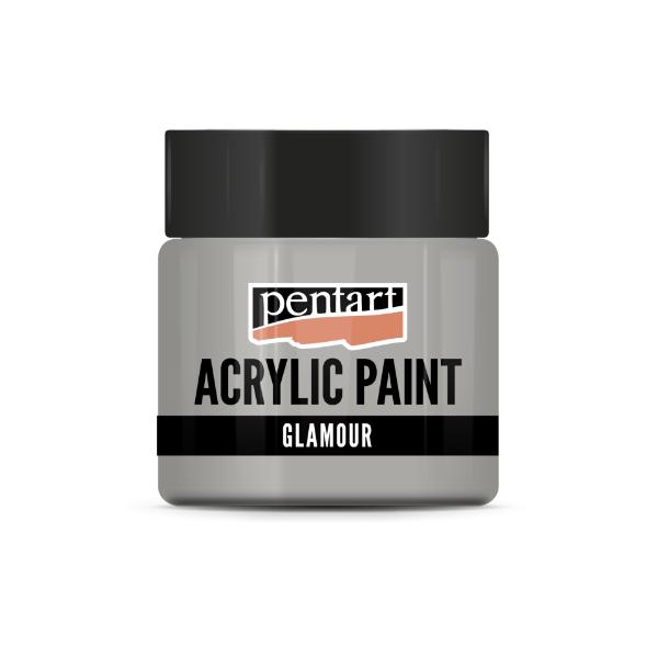 GLAMOUR ACRYLIC PAINT METALLIC 50ML PLATINUM