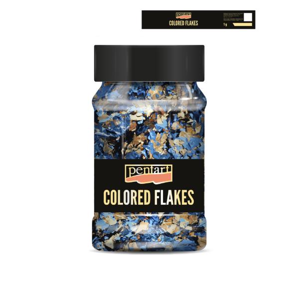COLORED FOIL FLAKES BLUE GOLD 1G