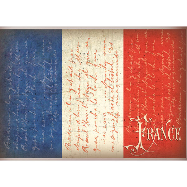DFSA4051 TRAVEL FRENCH FLAG A4 RICE PAPER