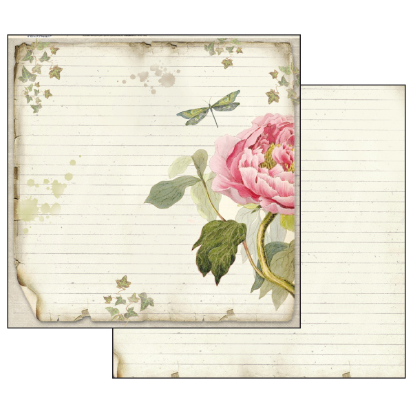 DOUBLE SIDED PAPER PEONY STRIPPED BACKGROUND