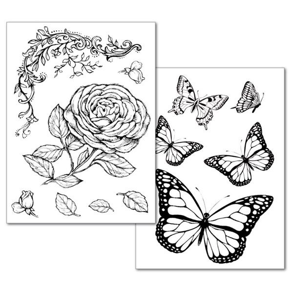 ROSES AND BUTTERFLY A4 TRANSFER PAPER