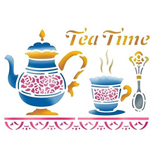 Stencil D cm20x15 Tea Time