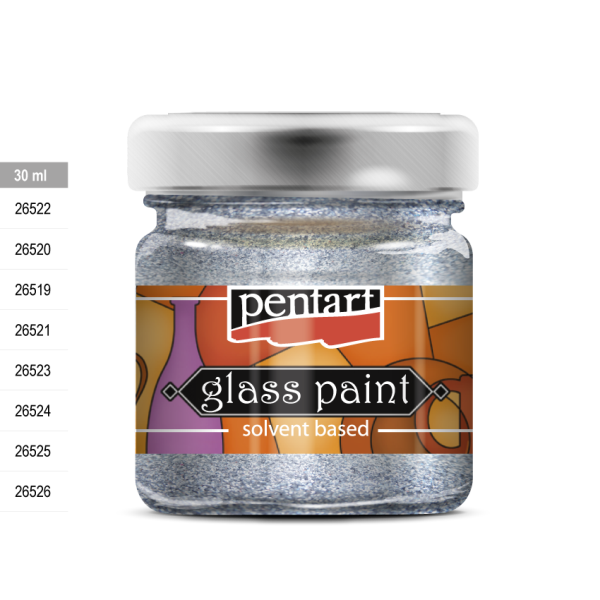 GLASS PAINT SPARKLING SILVER 30ML SOLVENT BASED