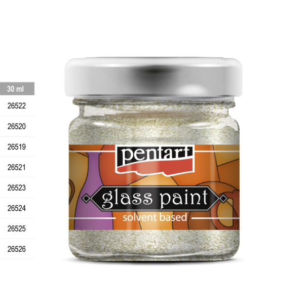 GLASS PAINT SPARKLING GOLD 30ML SOLVENT BASED