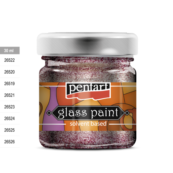 GLASS PAINT SPARKLING RED 30ML SOLVENT BASED