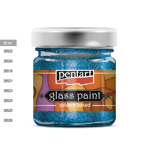 GLASS PAINT SPARKLING BLUE 30ML SOLVENT BASED