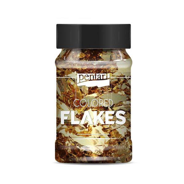 COLORED FOIL FLAKES BAROQUE GOLD 1G