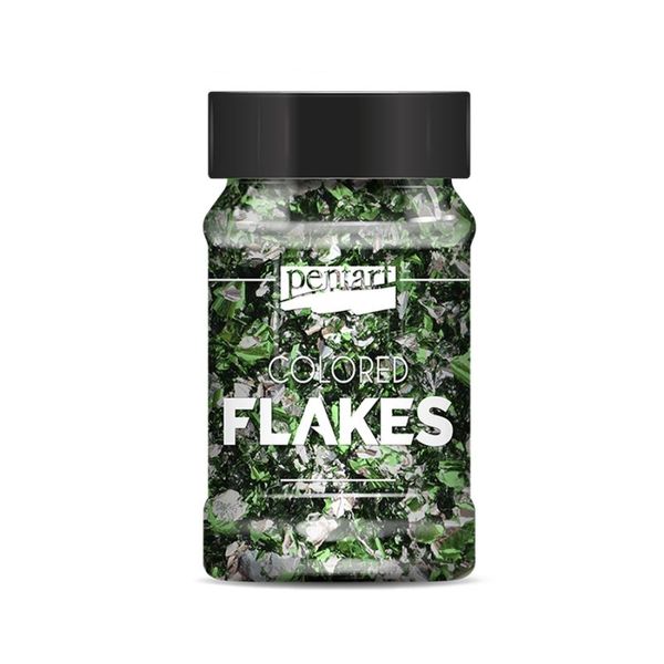 COLORED FOIL FLAKES GREEN SILVER 1G