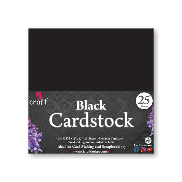 BLACK CARDSTOCK 25SHEETS