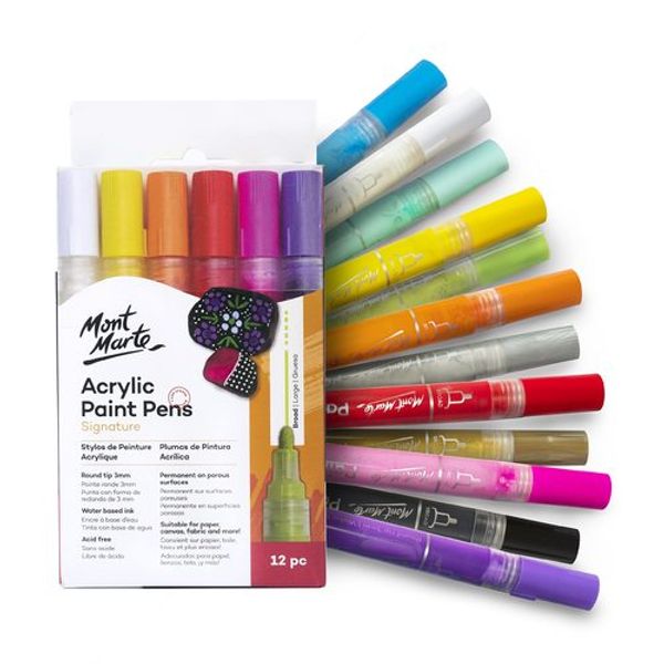 MM Acrylic Paint Pens Broad Tip 12pc