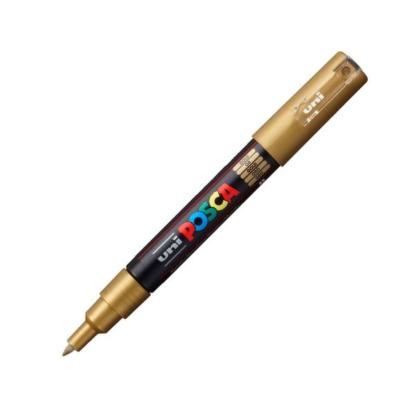 Uni Ball Posca Pen Extra Fine Bullet Tip 07mm PC1M  Gold