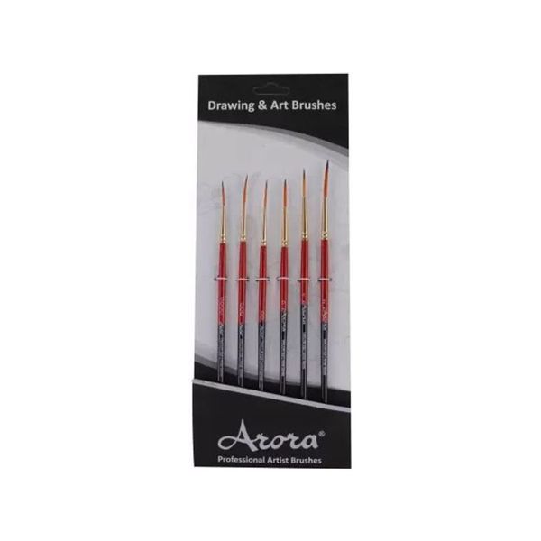 Synthetic Detail and Script Liner Paintbrush Set of 6pc