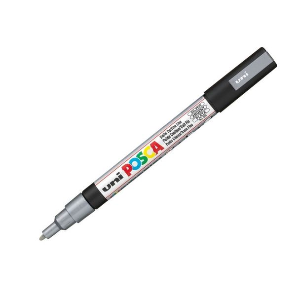 Uni Ball Posca Pen Fine Bullet Tip 13mm PC3M  Silver