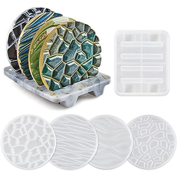 Coaster Cup Mat Mold Wave Diamond Pattern Silicone Mould for Epoxy Resin Casting