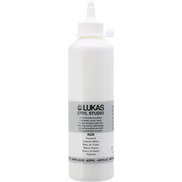 LUKAS Cryl Studio 500ml Acrylic Paint - Titanium White