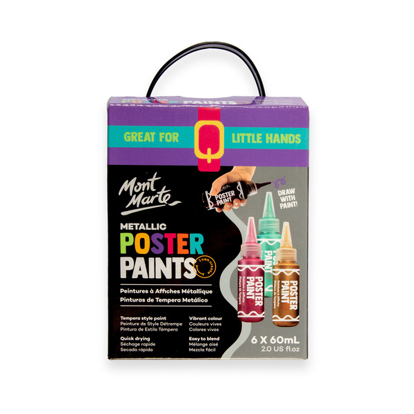 Mont Marte Kids Metallic Poster Paint Set 6pc x 60ml