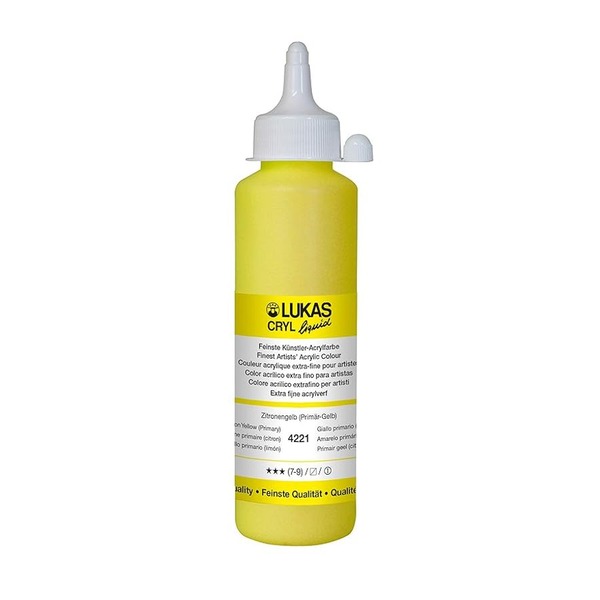 LUKAS CRYL LIQUID 250ML LEMON YELLOW (PRIMARY)