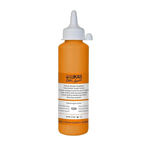 LUKAS CRYL LIQUID 250ML CADMIUM YELLOW DEEP