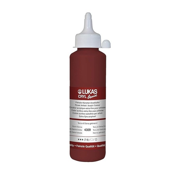 LUKAS CRYL LIQUID 250ML BURNT SIENNA