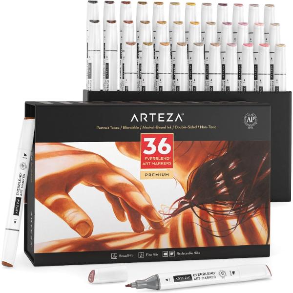 EverBlend Ultra Art Markers, Portrait Tones - Set of 36