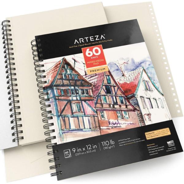 Mixed Media Pad, 9" x 12", 60 Sheets - Pack of 2