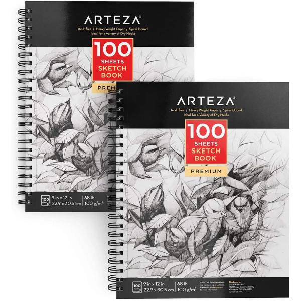 Sketchbook, 9" x 12", 100 Sheets - Pack of 2