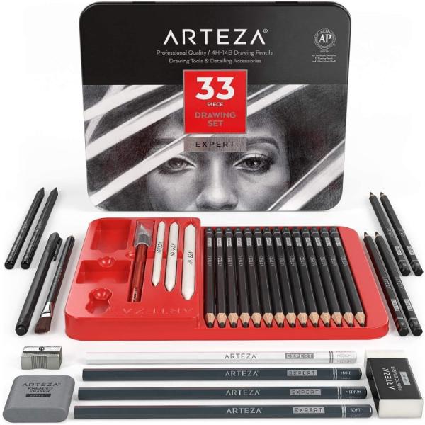 Expert Drawing Pencil Set, 33 Pieces